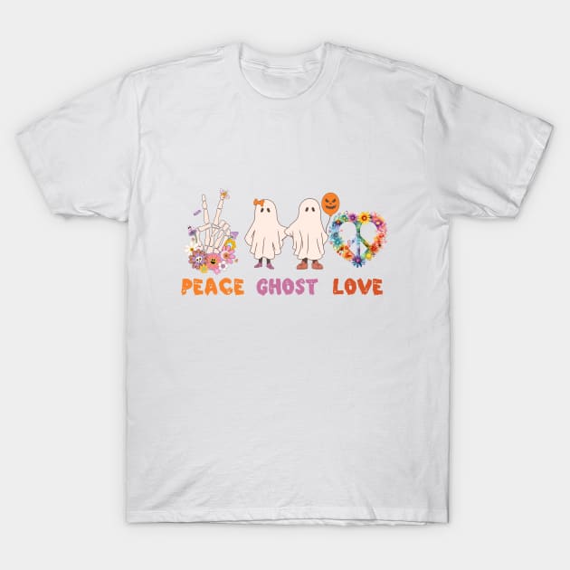 Peace Ghost Love Shirt, Halloween Gift, Halloween, Halloween Shirt, Fall Shirt, Gift for Halloween, Halloween Tee, Funny Halloween Shirt T-Shirt by HoosierDaddy